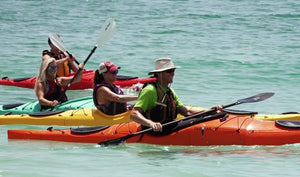 Group paddling in Pakayak Bluefin 142s
